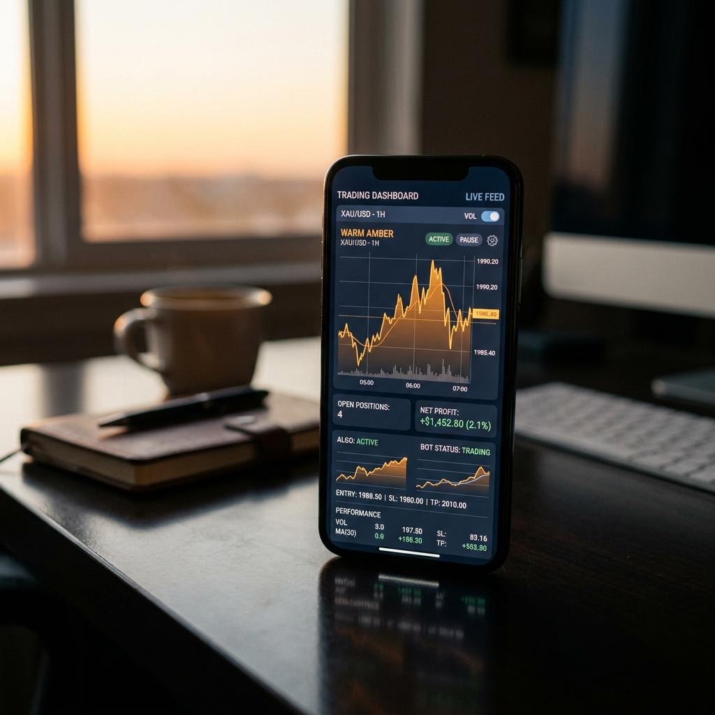 Reditura Ventures AI crypto trading platform dashboard displayed on a mobile device